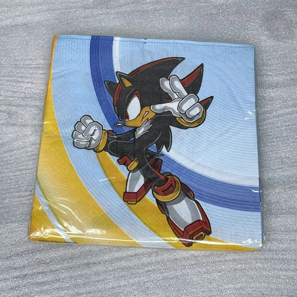 Sonic the Hedgehog Party Napkins Lot of 4 Packages, 80 Napkins Total, Shadow NEW